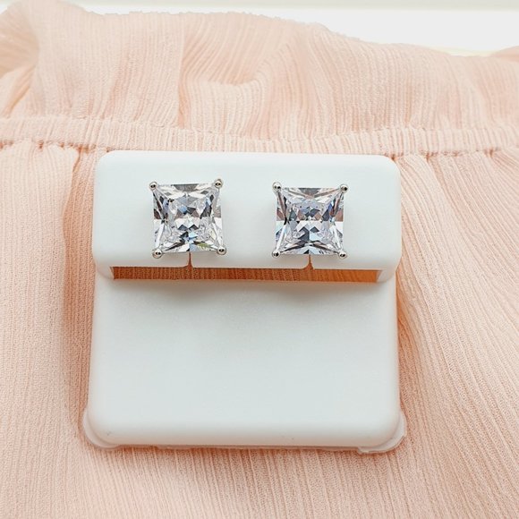 "8MM S925 Sterling Silver CZ Stud Earrings for Women/Girl, US19251038 - Picture 9 of 9